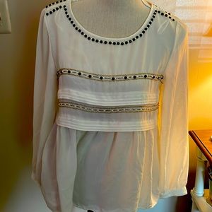 Zara Beautiful beaded  blouse euc